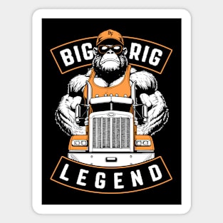 Funny Trucker Bigfoot Big Rig Legend Truck Driver Magnet